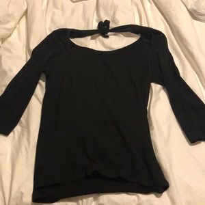 Black tie back sweater